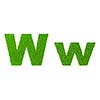 Grass letter W - ecology eco friendly concept character type