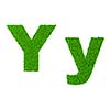 Grass letter Y - ecology eco friendly concept character type