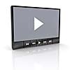 Media video player with reflection on white
