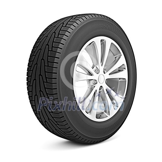 Car winter tire isolated on white background Car winter tire isolated on white background