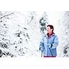 Cross-country skiing: two women cross-country skiing on a  winter day (motion blurred image)
