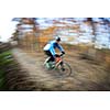 Bicycle riding in a city park on a lovely autumn/fall day (motion blur is used to convey movement)