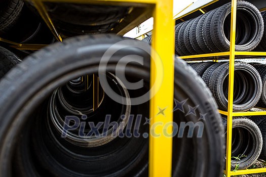 Tires for sale at a tire store Tires for sale at a tire store