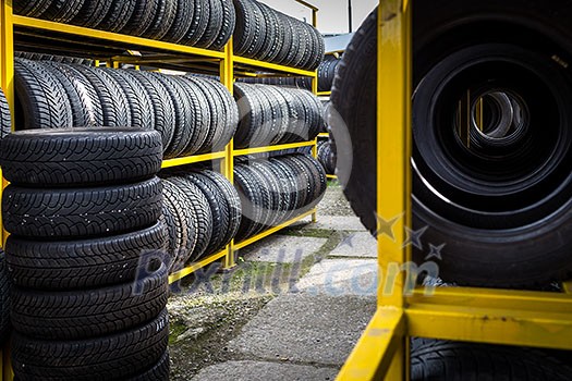 Tires for sale at a tire store Tires for sale at a tire store