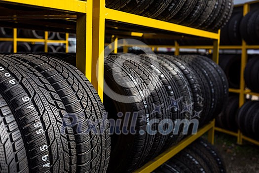 Tires for sale at a tire store Tires for sale at a tire store