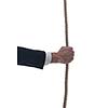 Business man pulling and bond tied with rope  concept  isolated on white background in studio