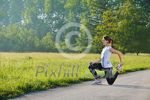 healthy young woman stretching before Fitness and Exercise healthy young woman stretching before Fitness and Exercise