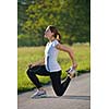 healthy young woman stretching before Fitness and Exercise