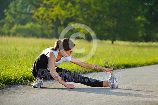 healthy young woman stretching before Fitness and Exercise healthy young woman stretching before Fitness and Exercise