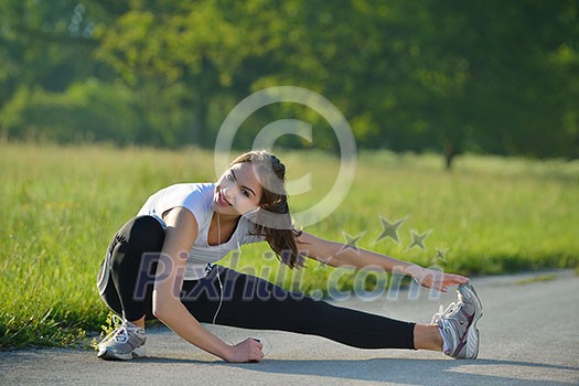 healthy young woman stretching before Fitness and Exercise healthy young woman stretching before Fitness and Exercise