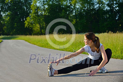 healthy young woman stretching before Fitness and Exercise healthy young woman stretching before Fitness and Exercise