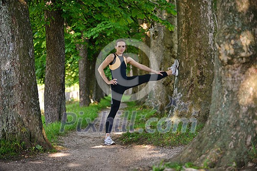 healthy young woman stretching before Fitness and Exercise healthy young woman stretching before Fitness and Exercise