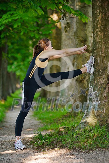 healthy young woman stretching before Fitness and Exercise healthy young woman stretching before Fitness and Exercise