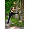 healthy young woman stretching before Fitness and Exercise