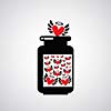 vector vial of  heart symbol  