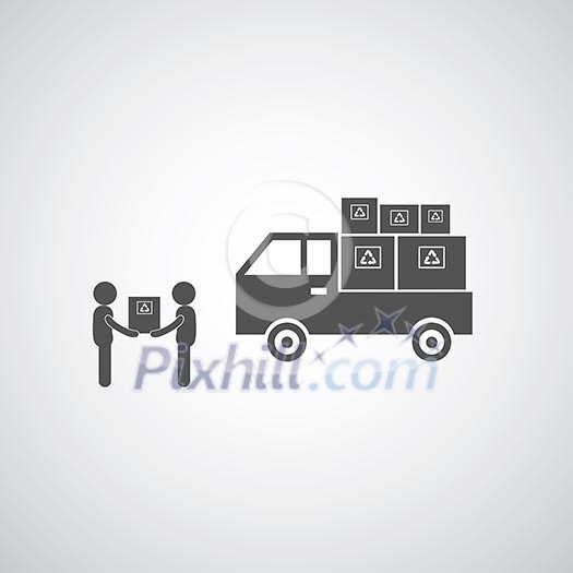 delivery services symbol on gray background delivery services symbol on gray background