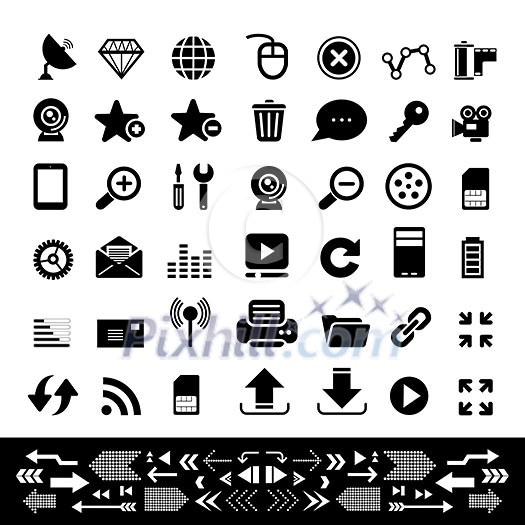 web and internet icon set on white background web and internet icon set on white background