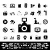 movie and media vector icon set  