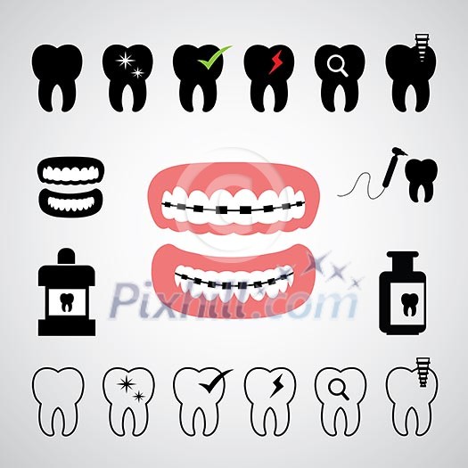smile dental vector icon set smile dental vector icon set