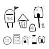doodle style mailbox and post box vector format 