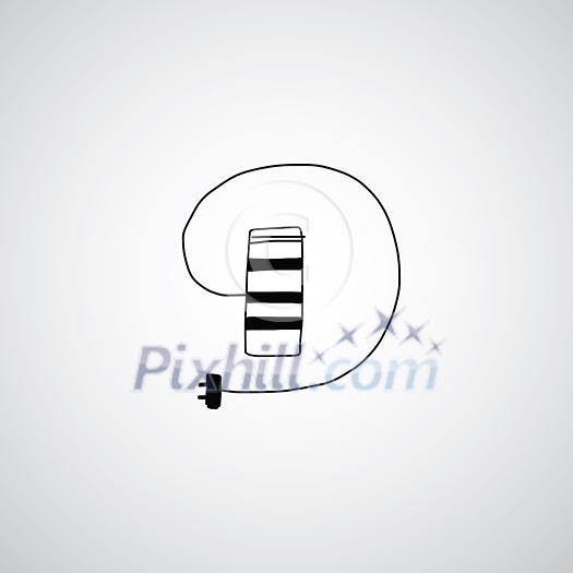 battery power charger hand drawn vector battery power charger hand drawn vector