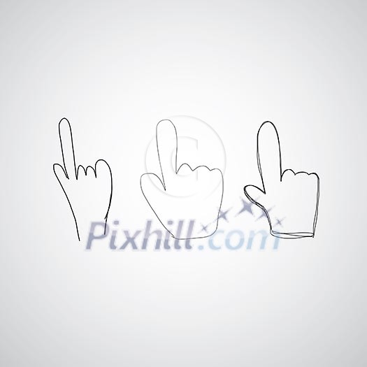 hand icon pointer vector hand drawn hand icon pointer vector hand drawn