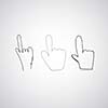 hand icon pointer vector hand drawn  