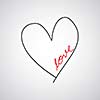 vector hand drawn heart of love 