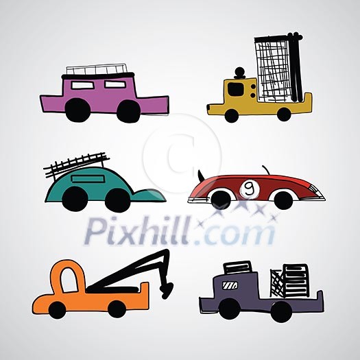 car set vector hand drawn cartoon car set vector hand drawn cartoon