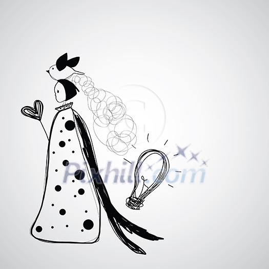 creative woman vector hand drawn cartoon creative woman vector hand drawn cartoon