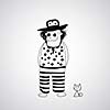 hipster man vector hand drawn cartoon  