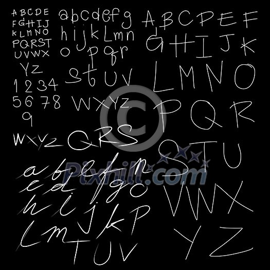 handwriting font set for use 