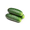 Three green cucumbers isolated on white background