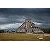 Anicent mayan pyramid in Chichen-Itza, Mexico