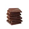 Stack of dark chocolate isolated on white