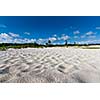 Beautiful beach and  waves of Caribbean Sea. Riviera Maya, Mexico