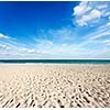Beautiful beach and  waves of Caribbean Sea. Riviera Maya, Mexico