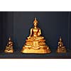 Buddha image on dark background photo. Thailand.