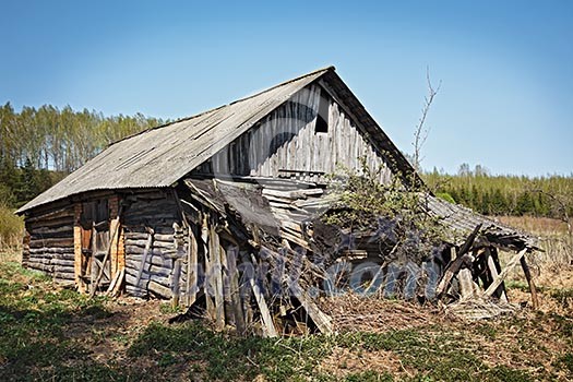 Old ruined abandoned house