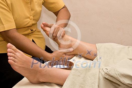Foot massage in spa Foot massage in spa