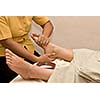 Foot massage in spa