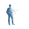 Businessman silhouette made of gears. Business organization