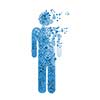 Businessman silhouette made of gears. Business organization