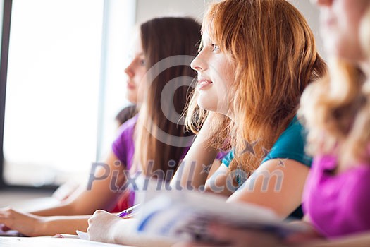 Students in a classroom during class (color toned image; shallow DOF) Students in a classroom during class (color toned image; shallow DOF)