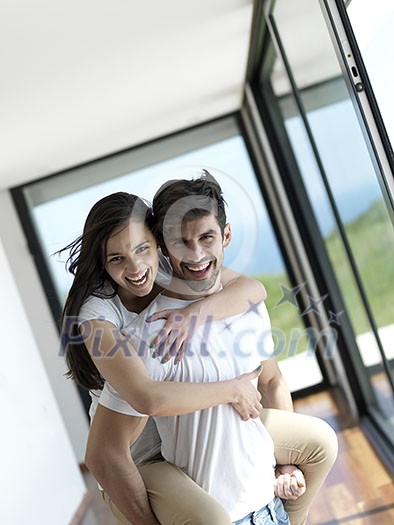 romantic happy young couple relax at modern home indoors and have fun romantic happy young couple relax at modern home indoors and have fun