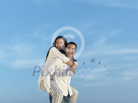 happy young romantic couple have fun relax smile at modern home outdoor terace balcony terace happy young romantic couple have fun relax smile at modern home outdoor terace balcony terace