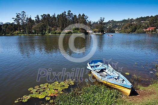 Boat in lake. Kodaikanal, Tamil Nadu, India Boat in lake. Kodaikanal, Tamil Nadu, India