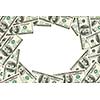 Frame made of hudred dollars banknotes