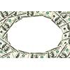 Frame made of hudred dollars banknotes