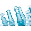 Glass chess on chess board